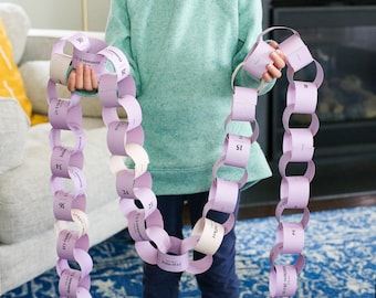 PRINTABLE Lent Paper Chain Scripture Countdown | Lent Printable | Easter Countdown | Lent Decor | Easter for Kids | Family Lent Activity