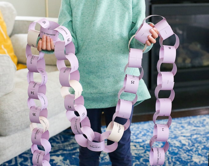PRINTABLE Lent Paper Chain Scripture Countdown Lent Printable Easter Countdown Lent Decor Easter ...