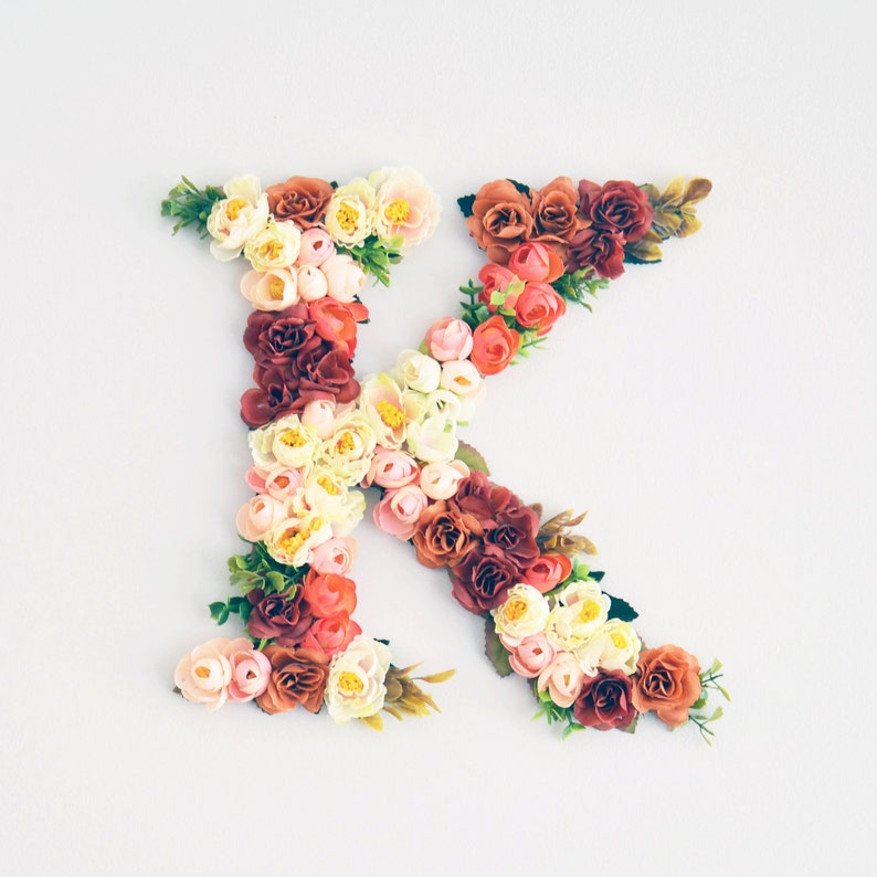 Perfect baby shower gift Flower letter nursery decor wall art Custom letter for personalized nursery gift for her. birthday gift
