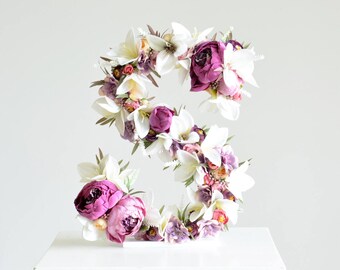 Flower Letter, Boho Floral Letter, Shabby Chic Nursery Decor, Vintage Nursery, Floral Nursery, Flower Wall, Floral Monogram, letter S