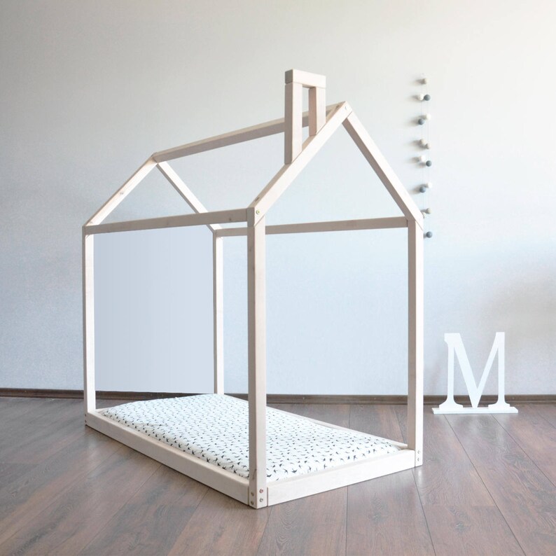 Full Or Queen Size House Frame Toddler Montessori Bed Baby Modern New Home Nursery Furniture