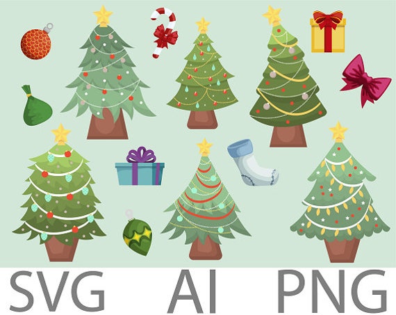 Download Christmas Tree Svg Png Ai Christmas Kids Clip Art Gift Etsy