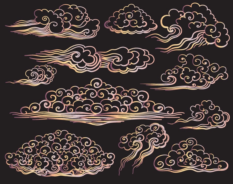 Облака стилизованные рисунок