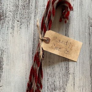 Primitive, Grungy, Red and White, Chenille, Vintage, Candy Cane Co Candy Canes