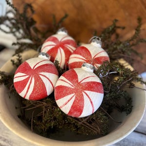 Peppermint Candy, Glitter Peppermint Candy Ornaments