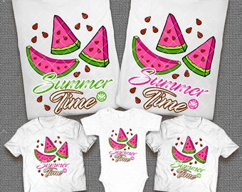 Watermelon Family Shirts Watermelon Summer Time Family Vacation T-Shirts Watermelon Birthday Party Shirts Family Birthday Watermelon Shirts