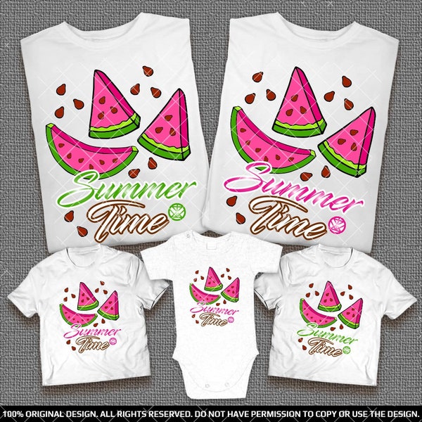 Watermelon Family Shirts Watermelon Summer Time Family Vacation T-Shirts Watermelon Birthday Party Shirts Family Birthday Watermelon Shirts