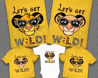 Simba and Nala Mickey Head Disney Family Shirts Animal Kingdom Family Shirts Let's Get Wild Safari Matching Family Tees 2023 Lion King Tees