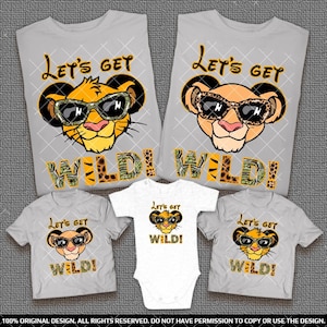 Simba and Nala Mickey Head Disney Family Shirts Animal Kingdom Family Shirts Let's Get Wild Safari Matching Family Tees 2023 Lion King Tees image 2