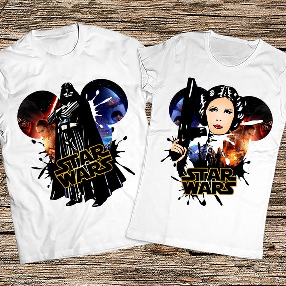 Disney Star wars couple shirts, Darth Vader and Princess Leia shirts, Matching Star Wars couple shirts, Star Wars The Last Jedi couple shirt Disney Star wars couple shirts, Darth Vader and Princess Leia shirts, Matching Star Wars couple shirts, Star Wars The Last Jedi couple shirt
