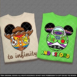 To Infinity and Beyond Couple Matching Shirts Disney Pixar Couple Shirt Disneyworld or Disneyland Toy Story shirt Family and Friends Gifts