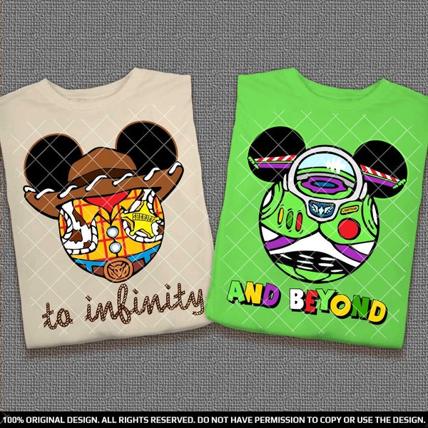 All'infinito e oltre Coppia camicie abbinate Disney Pixar Coppia camicia Disneyworld o Disneyland Toy Story camicia Regali per la famiglia e gli amici