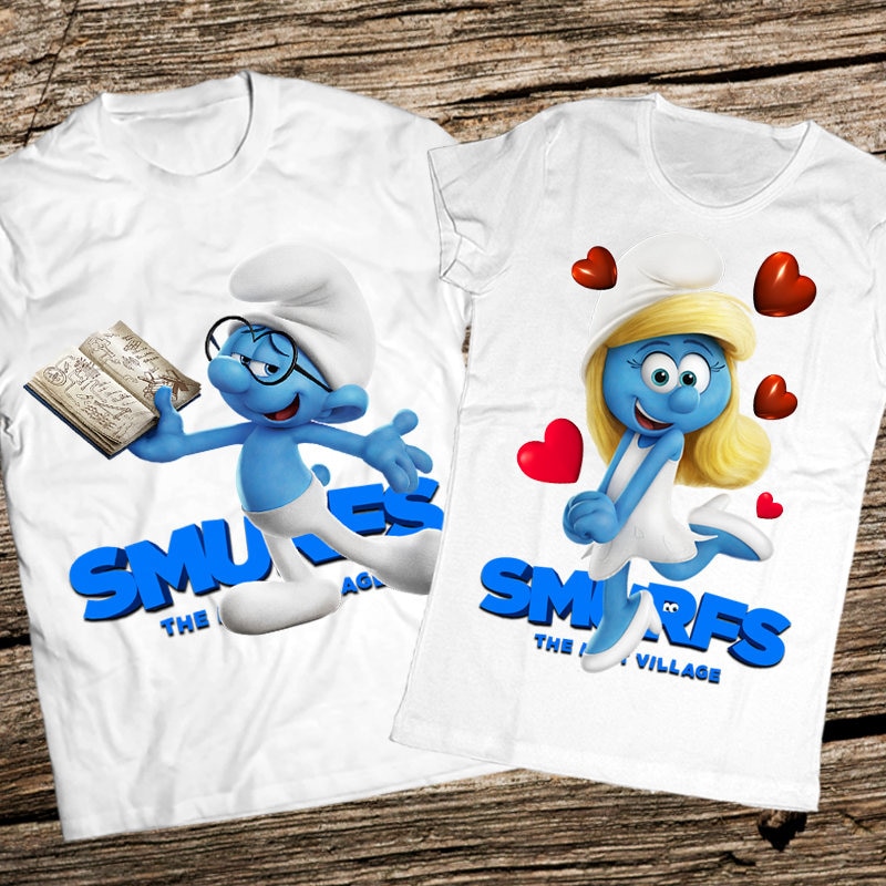 3D Couple Smurf Tshirts, Brainy smurf and Smurfette, Couple shirts, Smurf clothing, Smurfs party shirt, Smurfs birthday, Couple smurf tshirt 3D Couple Smurf Tshirts, Brainy smurf and Smurf Smurfette, Couple shirts, Smurf and clothing, Smurfs party shirt, Smurfs birthday, Couple smurf tshirt a28073