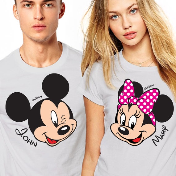Items similar to Mickey and Minnie Couple shirts, Personalized Disney ...