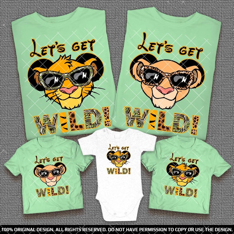 Simba and Nala Mickey Head Disney Family Shirts Animal Kingdom Family Shirts Let's Get Wild Safari Matching Family Tees 2023 Lion King Tees image 4