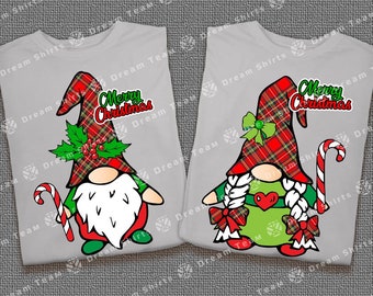 Christmas Gnomes Couple Vacation Shirts  Merry Christmas Couple Shirts Matching Christmas Pajamas Shirts Christmas Holidays Shirts