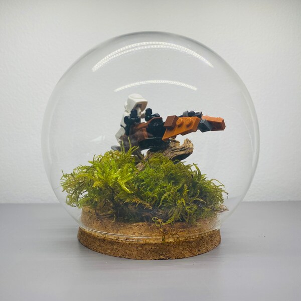 Endor Speeder Bike - Live Moss Terrarium - Star Wars Lego