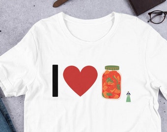 Love Korean food Unisex Jersey Short Sleeve Tee Life happens Kimchi helps Kimchi lover