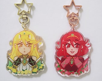 Dijes acrílicos de Pyra Mythra de Aegis Fruits