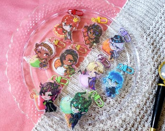 Charms acrílicos holográficos de comida favorita de Twisted Wonderland