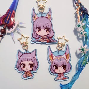 Xenoblade Nia and Melia Color Acrylic Charms