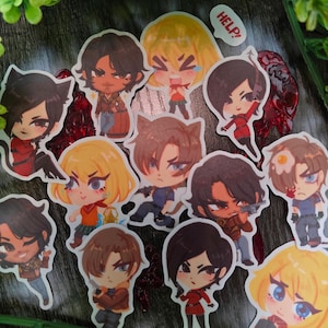 Resident Evil 4 Remake Frosted Chibi Stickers