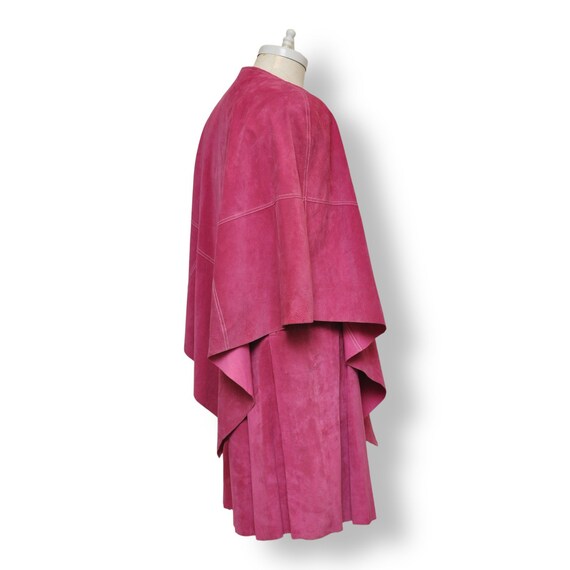Vintage Pink Suede Cape One Size Women’s Leather … - image 6