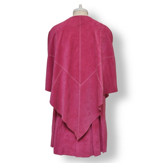 Vintage Pink Suede Cape One Size Women’s Leather … - image 2