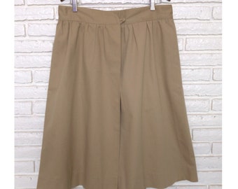 1970’s Khaki Midi Wrap Skirt Size Large Mid Calf Preppy Skirt L