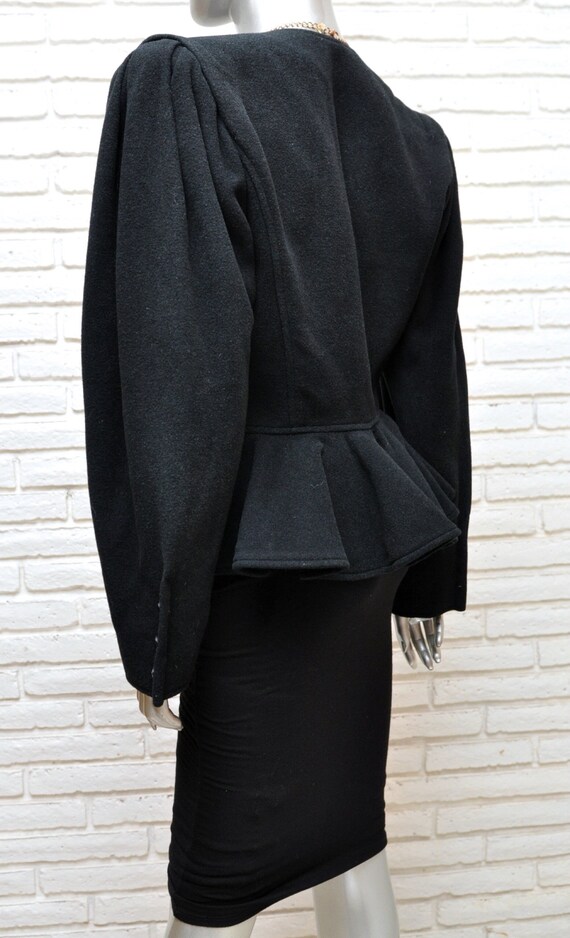 Ungaro Black Wool Peplum Jacket Vintage Women’s D… - image 5