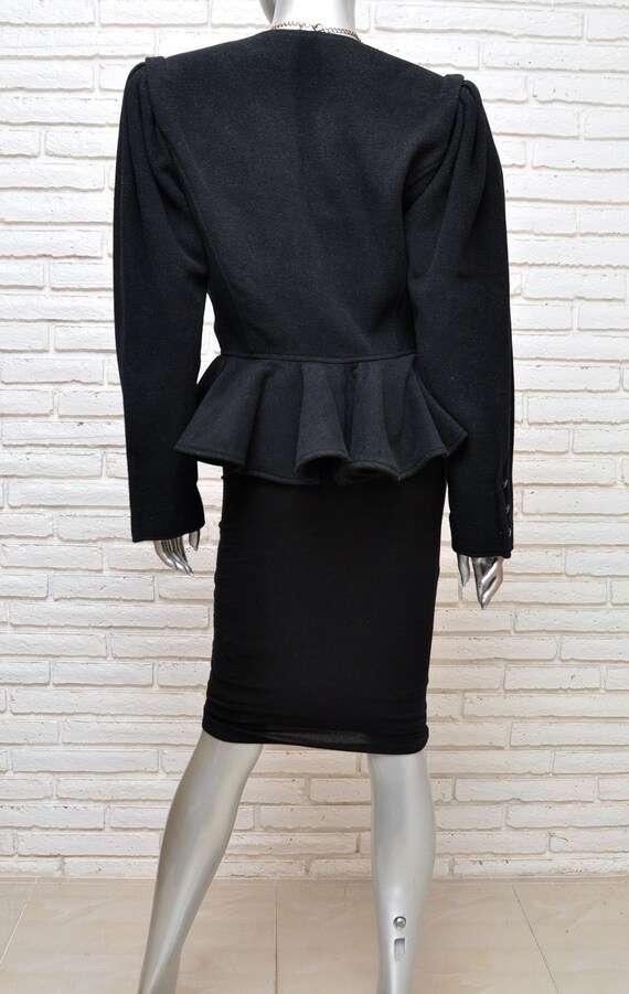 Ungaro Black Wool Peplum Jacket Vintage Women’s D… - image 6