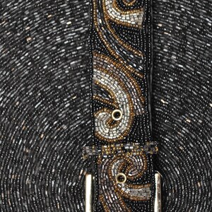 Vintage Black and Gold Beaded Belt image 3