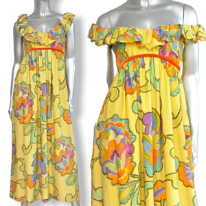Vintage Floral Print Empire Waist Maxi Dress by Splendiferous New York Boho Formal Evening Dress image 1