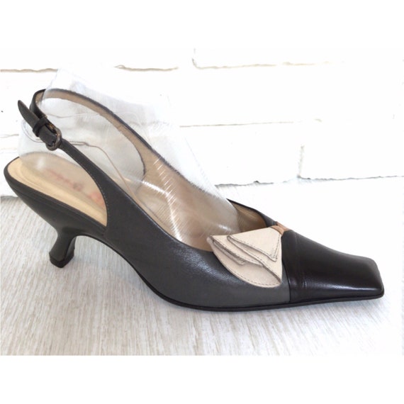 color block slingback shoes