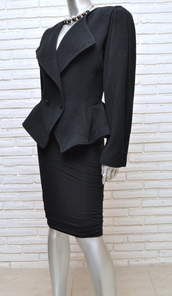 Ungaro Black Wool Peplum Jacket Vintage Women’s D… - image 8