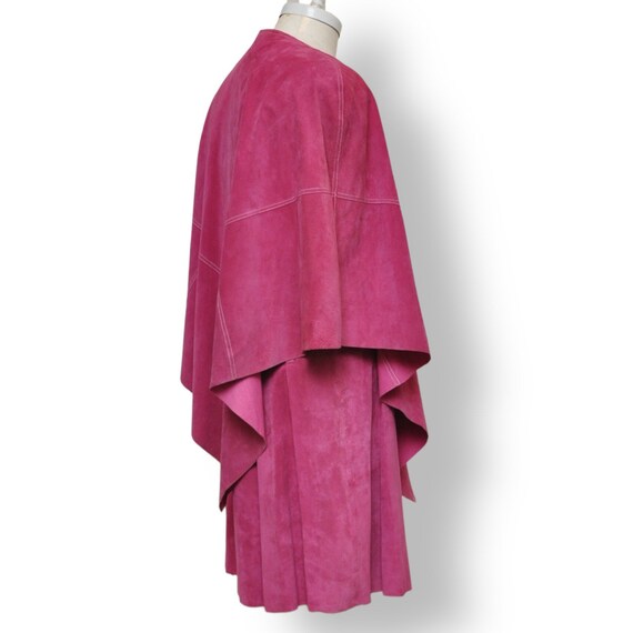 Vintage Pink Suede Cape One Size Women’s Leather … - image 7