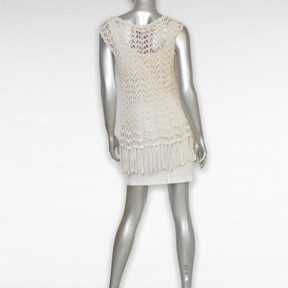 Vintage Vivienne Tam Off White Crochet Dress with… - image 6