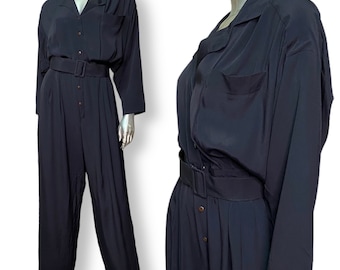 Vintage Chaus Black Jumpsuit Womens One piece Romper 90s