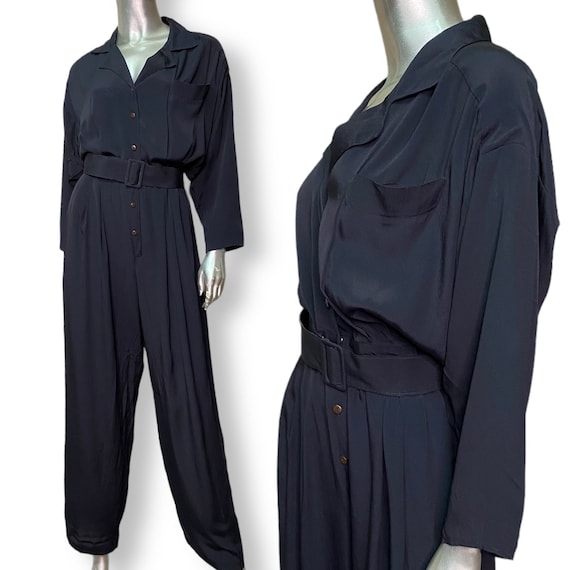 Vintage Chaus Black Jumpsuit Womens One piece Rom… - image 1