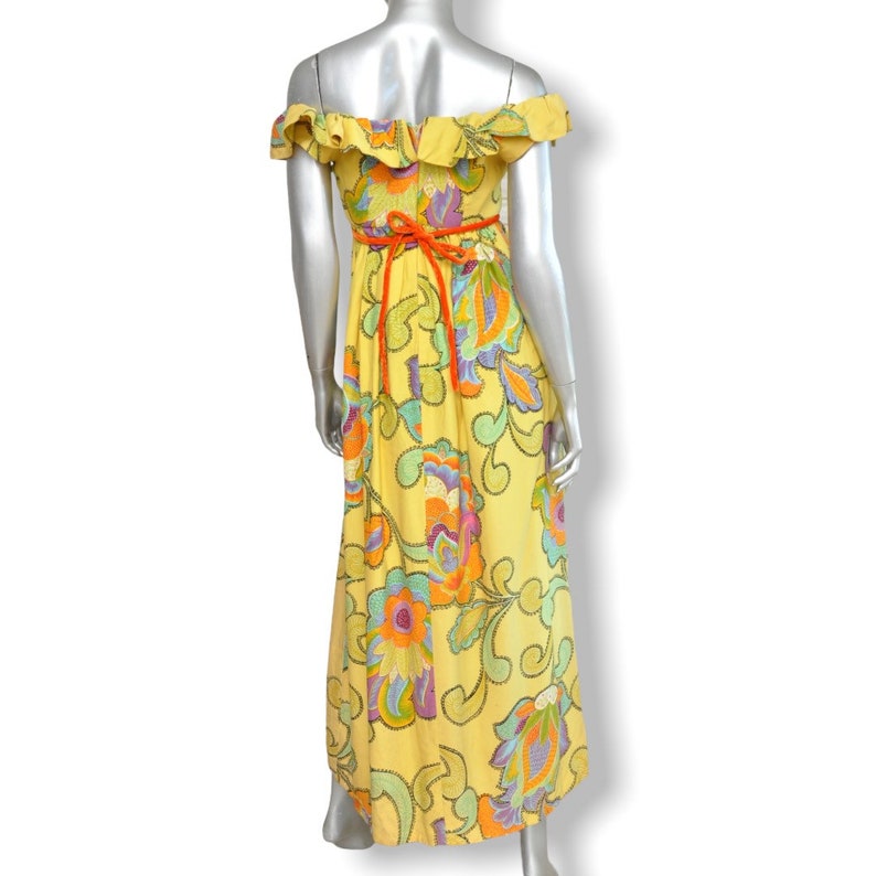 Vintage Floral Print Empire Waist Maxi Dress by Splendiferous New York Boho Formal Evening Dress image 4
