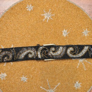 Vintage Black and Gold Beaded Belt image 6