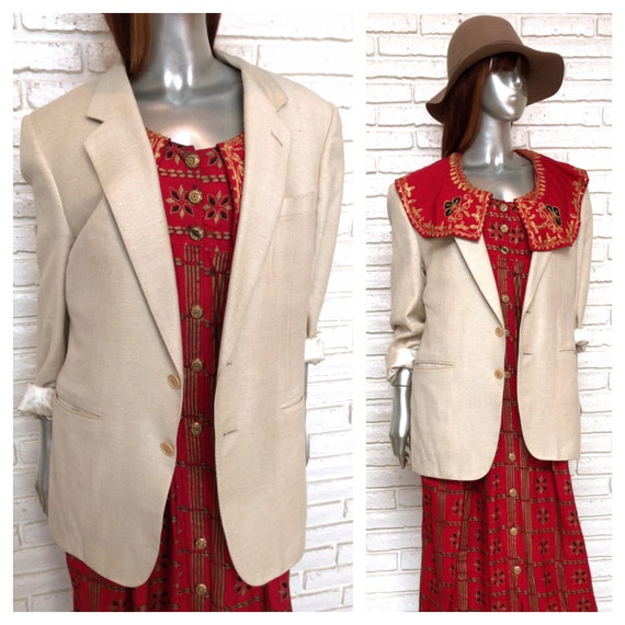 Vintage Ermenegildo Zegna Linen Blazer Women's Ove