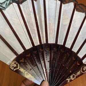 Vintage Flamenco Fans Set of two Folding Fan with Lace Trim image 8