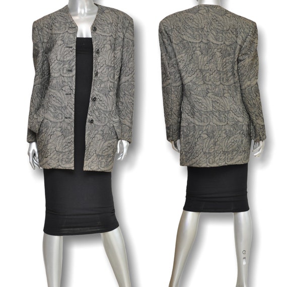 Vintage Gianni Versace Women’s Brocade Black and … - image 9