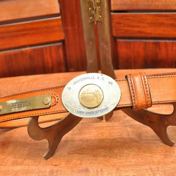 Leather Belts With Name Plate Etsy