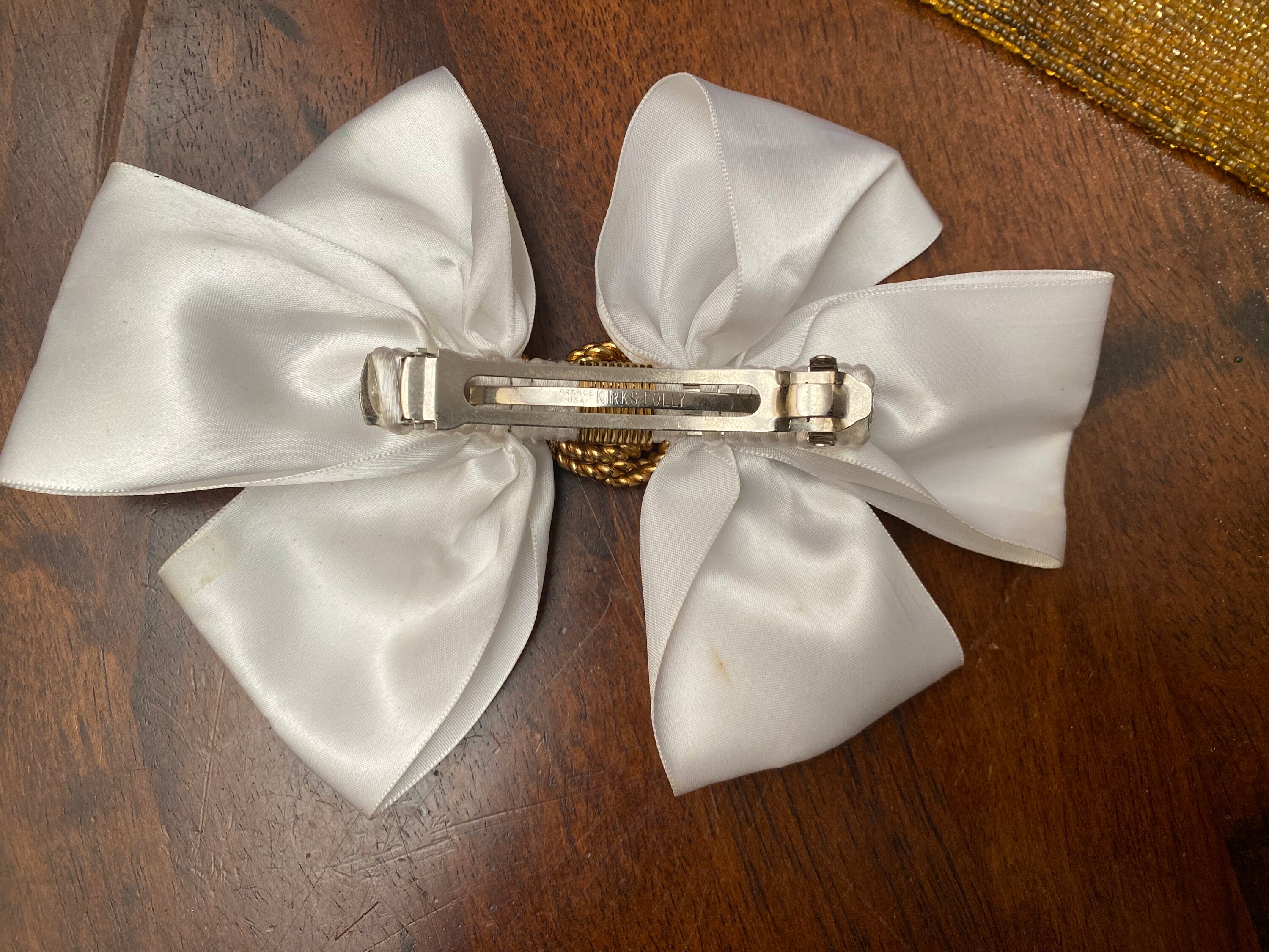Vintage Kirks Folly Barette Gold Bow Hair Clip - Etsy display picture 3