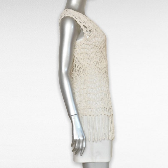 Vintage Vivienne Tam Off White Crochet Dress with… - image 7