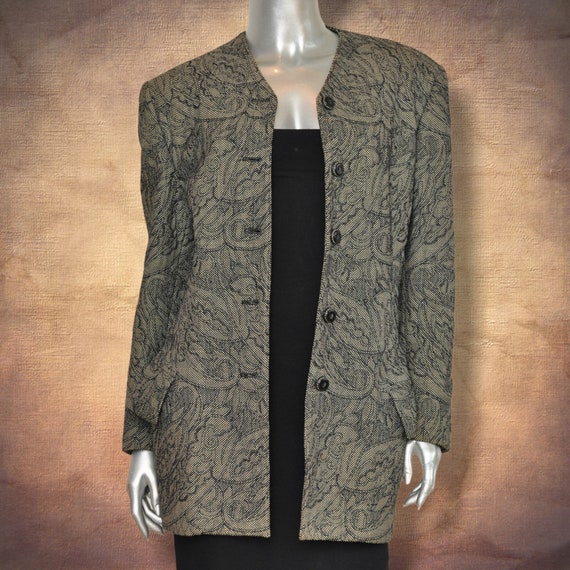 Vintage Gianni Versace Women’s Brocade Black and … - image 2