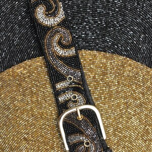 Vintage Black and Gold Beaded Belt image 2