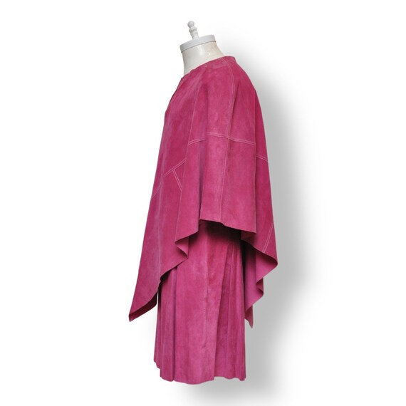 Vintage Pink Suede Cape One Size Women’s Leather … - image 4